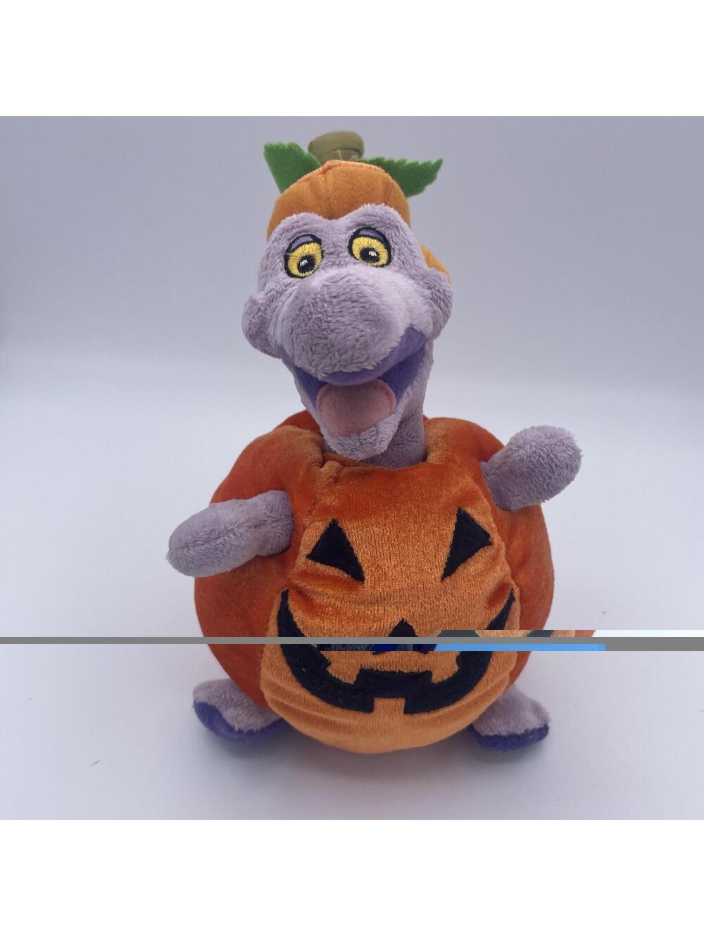 2004 Epcot Halloween Pumpkin Figment Bean Bag Plush Walt Disney World